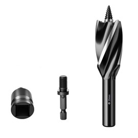 YUENTOEN 4-Blade Triangular Woodworking Drill Bit, Adjustable Adapter, Blade Diameter 0.6 - 1.0 inches (16 - 25 mm), Drilling Auger Drill Bit, Tool for Drilling Holes in Wood (25)