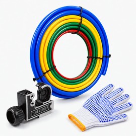 4M Conditioning Copper Tubing Pipe Extension, 4Pcs 1/4" 1/2" 3/8" 5/8" Built-in Copper Tube Bending Strip Air Conditioning Pipe Bender Kit with 1/8 to 1-1/8 inch Mini Copper Pipe Tubing Cutter