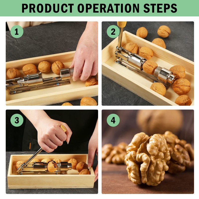 Artcome Heavy Duty Pecan Nut Cracker Tool with 4 Forks,