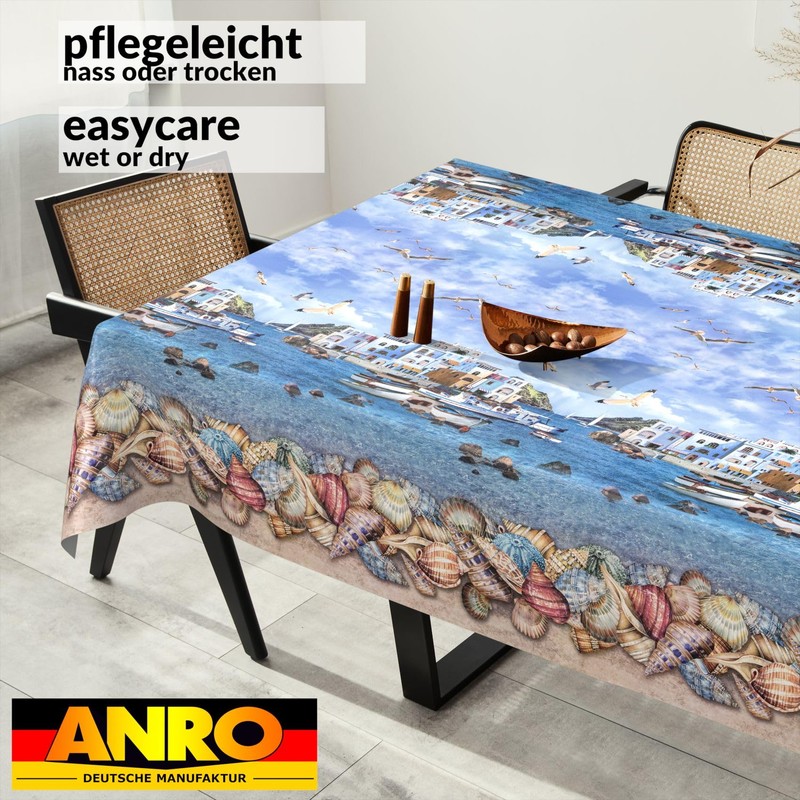 ANRO Oilcloth Tablecloth, Washable, Oilcloth, Garden Tablecloth, Outdoor, Indoor, 100