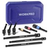 WORKPRO Impact Grade Socket Adapter Set (Basic/Swivel/Long), 1/4", 3/8", &