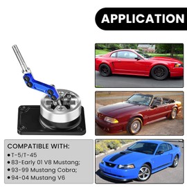 Endxedo Racing Short Throw Quick Shifter Manual Transmission Shift Kit fit for Ford Mustang T45 T5 Compatible with Ford Mustang 83-04 for Thunderbird 83-88 for Cosworth 85-90 Blue