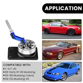 Endxedo Racing Short Throw Quick Shifter Manual Transmission Shift Kit fit for Ford Mustang T45 T5 Compatible with Ford Mustang 83-04 for Thunderbird 83-88 for Cosworth 85-90 Blue