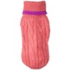 Fashion Pet Classic Cable Dog Sweater, Pink, XXX-Small