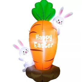 Ceenna Easter Inflatable Giant Lighted Carrot Bunny 5ft Outdoor Yard Decoration Blow Up