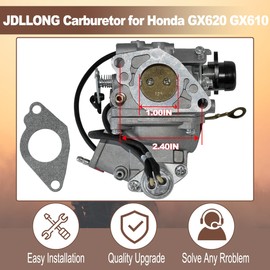 JDLLONG GX620 Carburetor Fit for Honda GX620 GX610 18Hp 20Hp V-Twin Horizontal Engine Replace 16100-ZJ1-872 17210-ZJ1-842 Carb with Fuel Pump & Left Right Ignition Coil