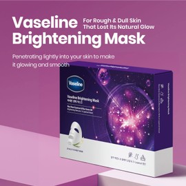 Vaseline Brightening Face Facial Mask Sheet - Skin Care Essence, HYDRATION RETENTION, SKIN BARRIER REINFORCEMENT (Pack of 1, 10 Count)[Made in Korea]