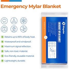 Emergency Blanket for Camping & Survival 30 Packs, 84" L x 52" W, Professional Grade Reusable Space Blanket, Provides Thermal Protection for Hunters, Hikers & Preppers in Snow and Cold Weather