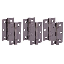 HANDLEZONE® Door Hinges 3 Pairs 76mm / 3 inch Ball Bearing, with Screws - Black Nickel