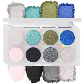UCANBE 8 Colors Eyeshadow Makeup Palette, Vibrant Smokey Matte Metallic Shimmer Glitter Eye Shadow Pallet, High Pigmented Black Blue Silver Gold Make Up Kit for Daily and Parties