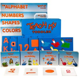 Teach My -Toys Toddler Learning Kit: Letters, Numbers, Shapes, Colors- All-in-one kit containing 55 flashcards, 7 puzzles, 4 board books, 4 full size posters and storage case. Play for 20 minutes a day!, Blue Case, All-in-One Kit (68 pieces)