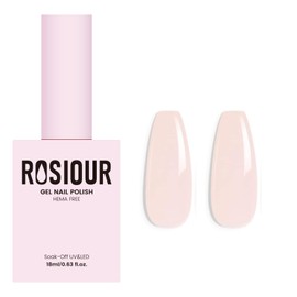 Rosiour 18ML HEMA-Free Gel Nail Polish Set, 6 Colors Jelly Milky White Nude Pink Shades Soak Off Gel Polish Set for Long-Lasting Nail Art, Translucent Gel Nail Kits For Home Salon & DIY