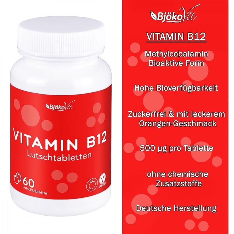 BjökoVit Vitamin B12 Lozenges, Pack of 60 Tablets
