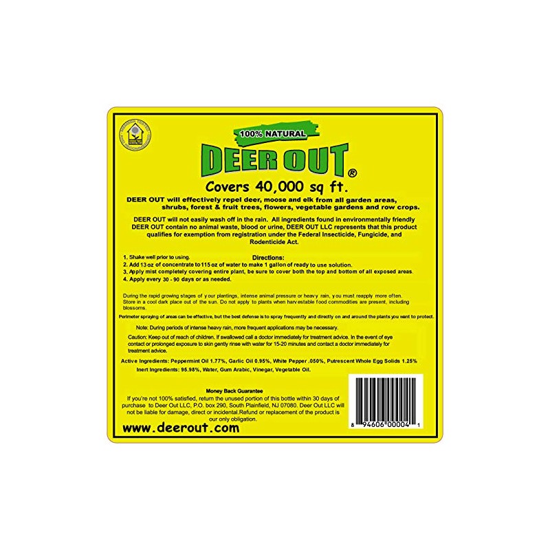 Deer Repellent :Deer Out 1 Gallon Concentrate