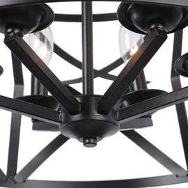 Chloe Lighting Alina Farmhouse 5 Light Matt Black Finish Ceiling Pendant 21" Wide