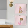 FIicy Pink Leopard Decor Hand Towels Set of 2 -