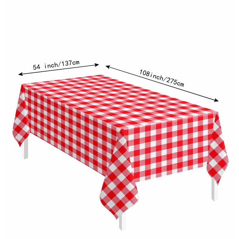 SietDESEO 2 Pack Red Gingham Tablecloth Rectangle 54 x 108