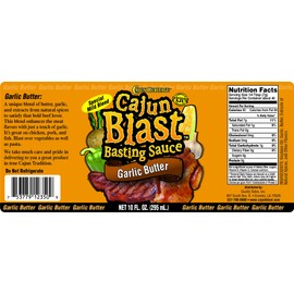 Cajun Blast Seasoned Basting Spray - Garlic Butter -10 oz BBQ Spray Bottle, All Natural Cajun Seasoning from Louisiana, Cajun BBQ spray that goes well with Beef, Chicken, Pork, Seafood, and Vegetables