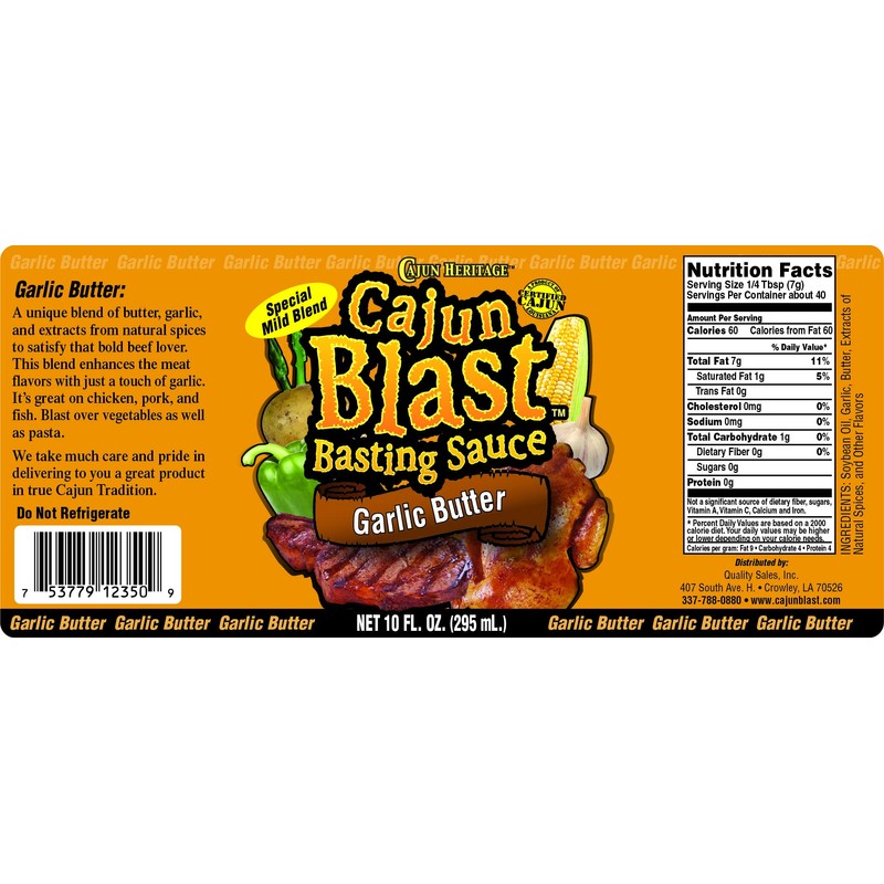 Cajun Blast Seasoned Basting Spray - Garlic Butter -10 oz
