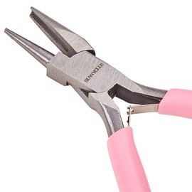 SUNNYCLUE 4.5" Round Concave Pliers Wire Pliers Mini Precision Pliers Wire Bending Tools for DIY Jewelry Making Hobby Projects Pink