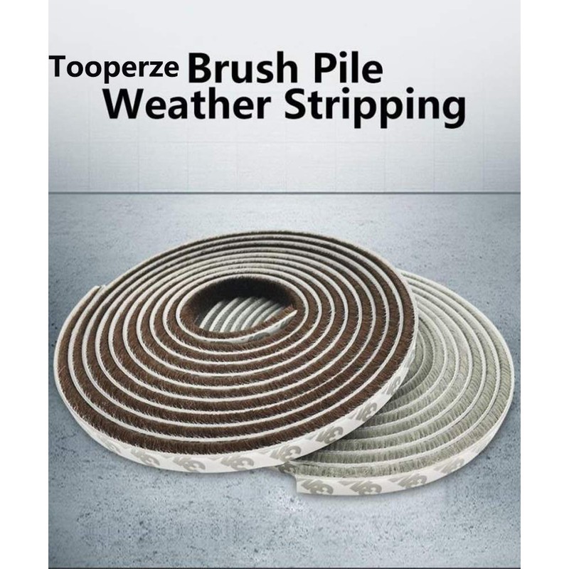 Tooperze Weather Stripping for Door,Self Adhesive Brush Window Seal Strip