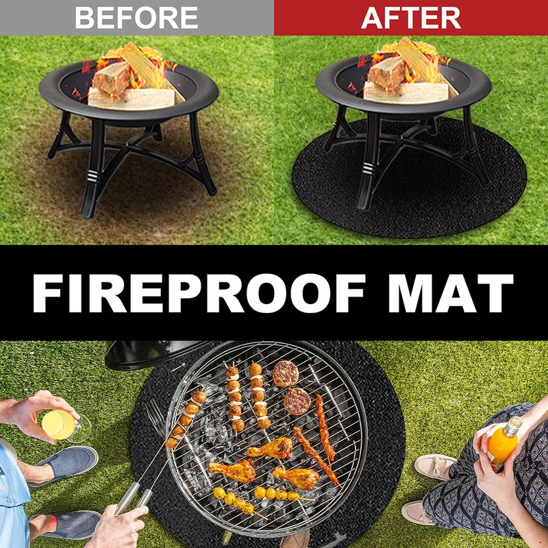 Fire Pit Mat Under Grill Mat Round Grill Mat Outdoor