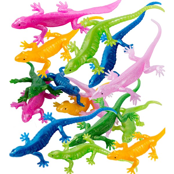 UpBrands Rubber Lizards Toys Bulk Set, Kit for Birthday Party Favors for Kids, Goodie Bags, Easter Egg Basket Stuffers, Pinata Filler, Students Classroom Prizes (48 Pack)