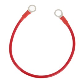 VekAuto 1 Pcs Battery Inverter Cable 10 AWG Gauge 1FT 3/8" Lug Battery Cable Universal for Car Vehicle Boat RV Solar Tinned Copper Red