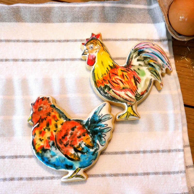 Juego de cortadores de galletas de gallo, 3 piezas, acero