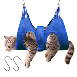 GIEEU Dog Grooming Hammock,Pet Nail Trimming Hammock,Dog Hanging Harness for Nail Clipping,Pet Grooming Sling Helper Kit for Dog and Cat (with 2 Hooks