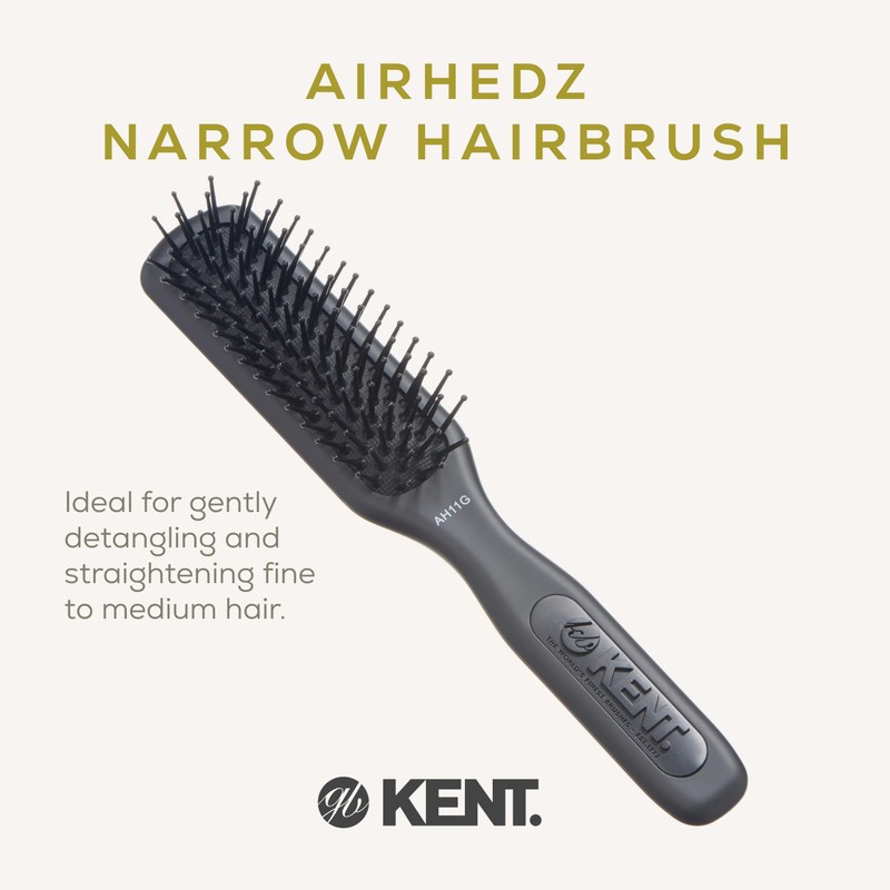 Kent AirHedz Pro Narrow Phine Pin Brush Graphite Grey