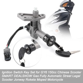 Mokuo Motorcycle Ignition Switch Key Lock Set Compatibel with Chinese GY6 125cc 150cc Jonway Scooter Mopeds Parts