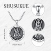 Shusukue St Divina Necklace 925 Sterling Silver Saint Dymphna Amulet