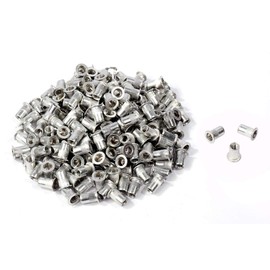 Elizabeth Aluminum M6 Length 0.6 inch (15 mm) Nut Rivets Bulk Set of 200 Metal Plates, Thin Plates, Screw Holes, Machining Joints, Flat Head, Blind Nuts