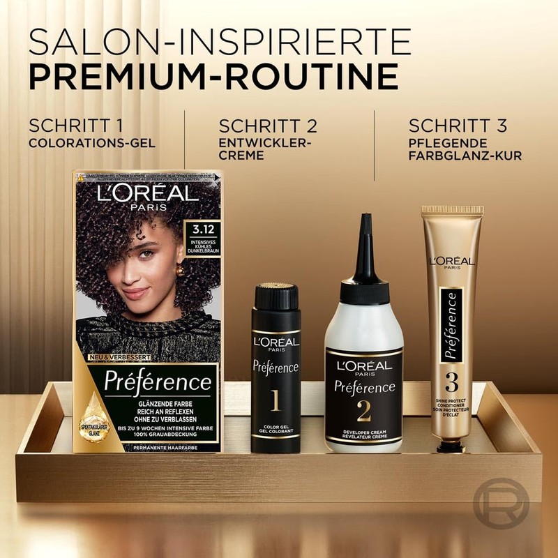 L'Oréal Paris Permanent Hair Colour, Hair Dye Set with Colouration