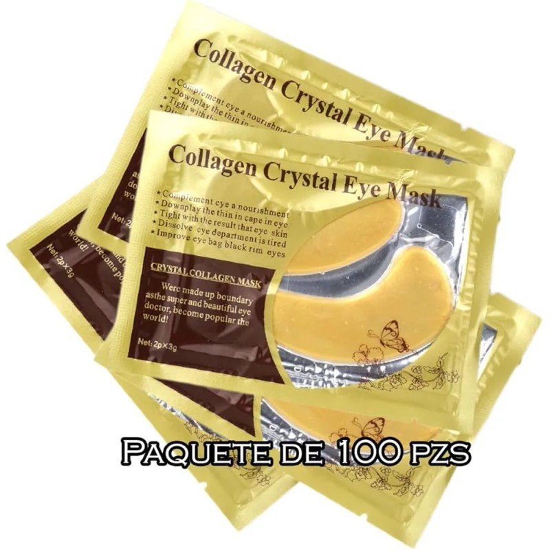 🔥 Parches para ojos ojeras colágeno oro arrugas 100 pares