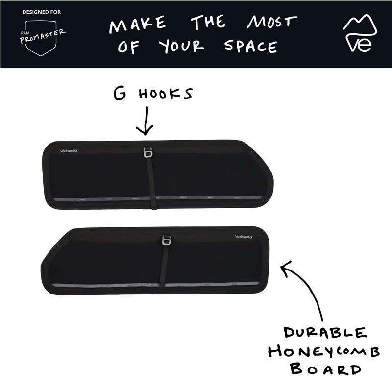 VanEssential Rear Door UPPER Storage Panels (Pair) Designed for Ram