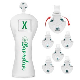 White Green Golf Club Covers Headcovers - 1pc Premium Golf Headcover or Set Golf Headcovers - Driver Headcover 3 5 Wood Headcover Hybrid Blade Putter Cover Headcover Magnetic (for 3-Wood | 1pc)