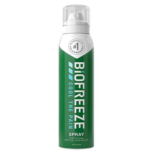 Biofreeze Pain Relief Spray, 4 oz. Aerosol Spray, Colorless (Packaging May Vary)