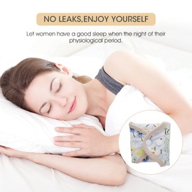 MQUPIN Reusable (cream-coloured) pack of 5 reusable cotton pads, washable panty liners, washable sanitary pads for menstruation, leak-proof design, suitable for all women