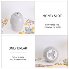 Large Piggy Bank for Adults Must Break to Open,Ceramic Money Bank,Alcancias De Dinero para Adultos,Girls Piggy Bank Boys,Coin Bank,Modren Home Decor Living Room,Disguise as Vase