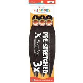 Outre X-Pression - Lil Looks - Pre Stretched Calming Braid 32" 3X (1 Pack, DARK BROWN 2)