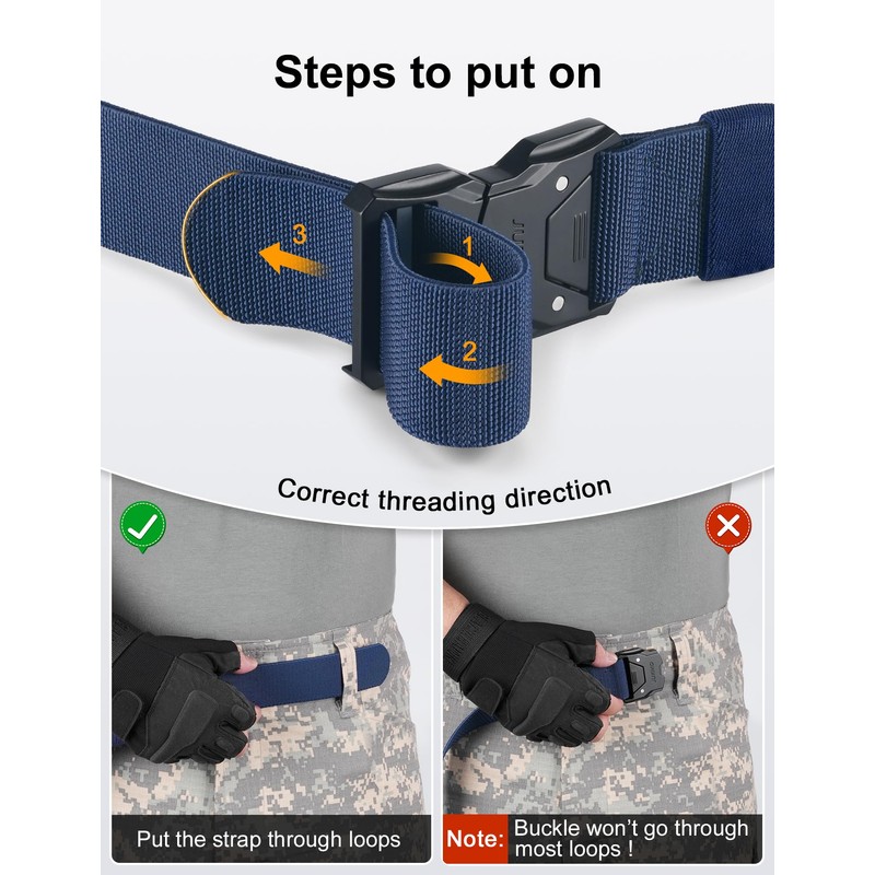JUKMO Quick Release Belt, Work Belt, Men's Tactical Belt, Military