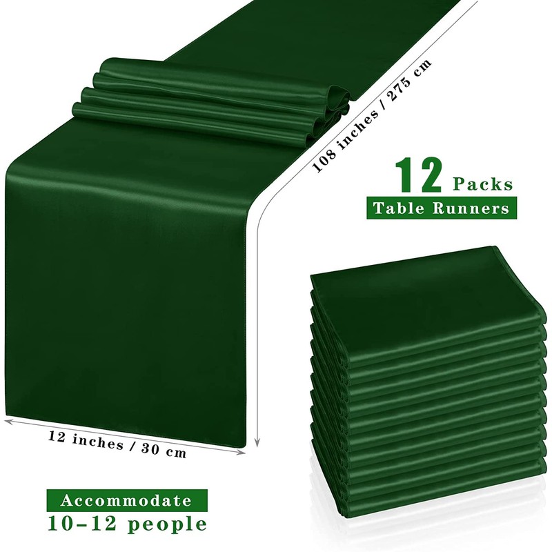 KAHEIGN 12 Pieces Table Runner Satin Table Runner Set, 30