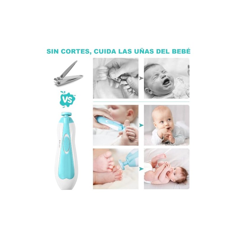 AXIDUN-Lima de uñas para bebé, Cortaúñas para bebé, Pulidora de