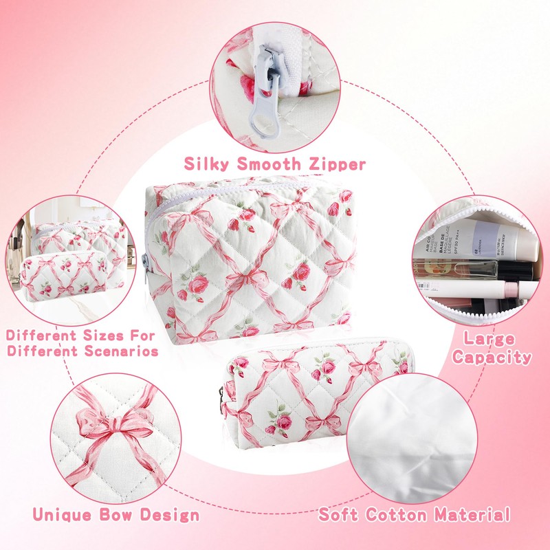 ZLFSRQ 2Pcs Bow Pencil Case Cute Pencil Pouch for Teens