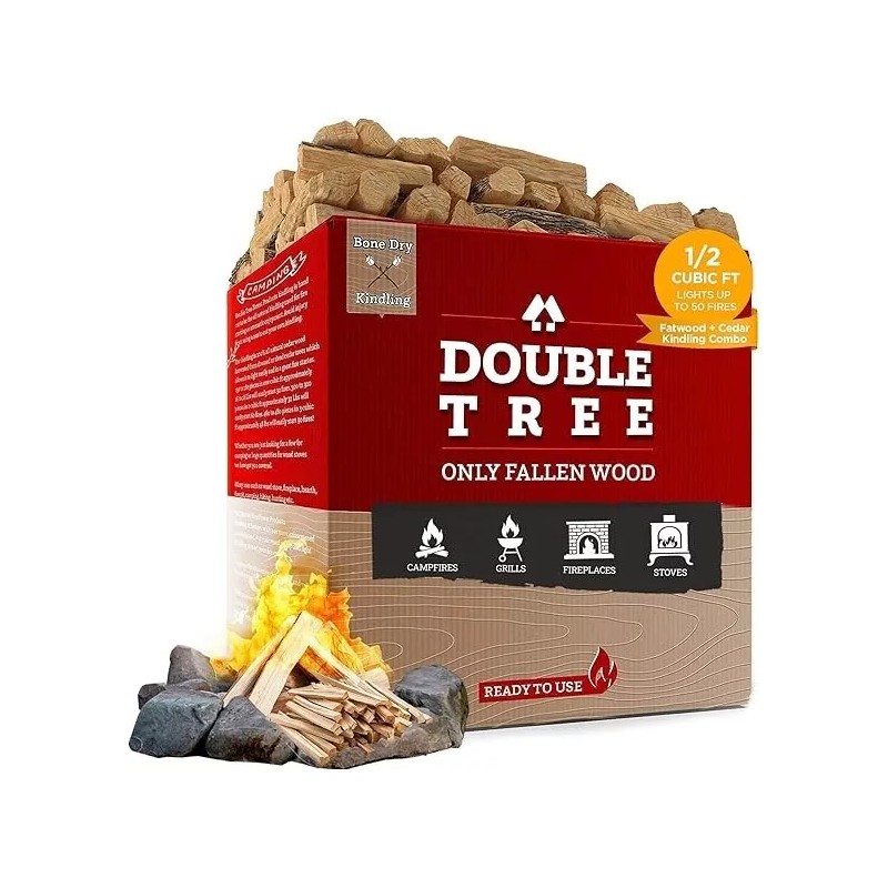 Double Tree Forest Products Fatwood & Incense Cedar Kindling Combo,