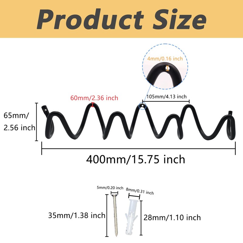 KISWIAR 1 Pc Wave Shaped Wall Mounted Hooks, Wave Wall