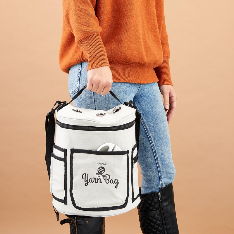 Juvale Knitting Bag - Separate Divided Yarn Holder - Portable
