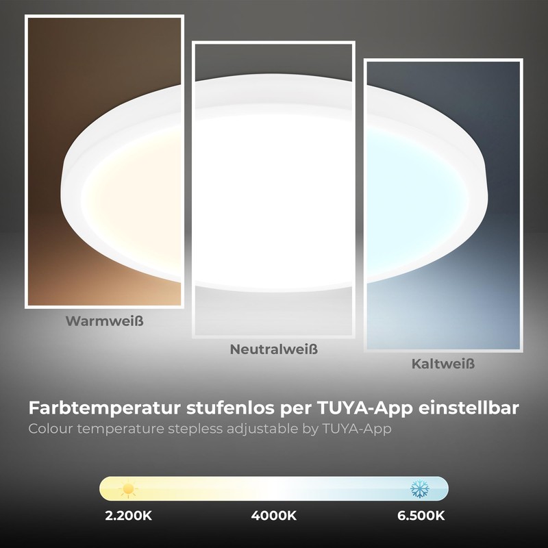 B.K.Licht Smart LED Ceiling Light with App Control and Voice